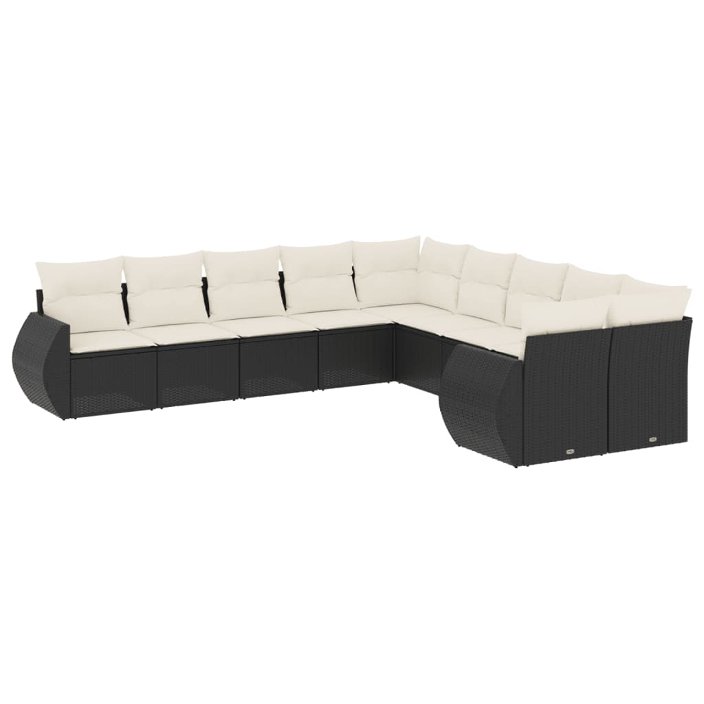 Garden Sofa Set Black, Cream White
