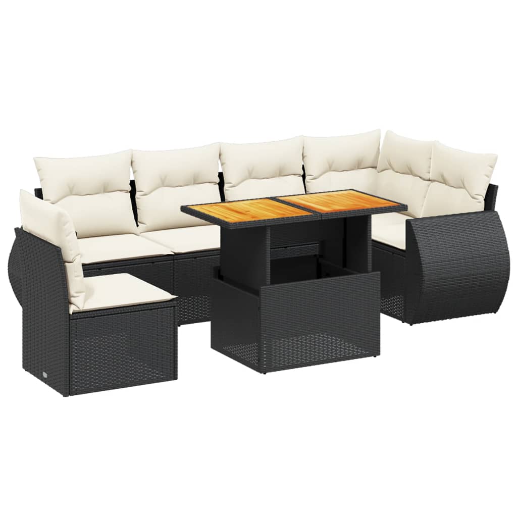 Garden Sofa Set Black, Cream White
