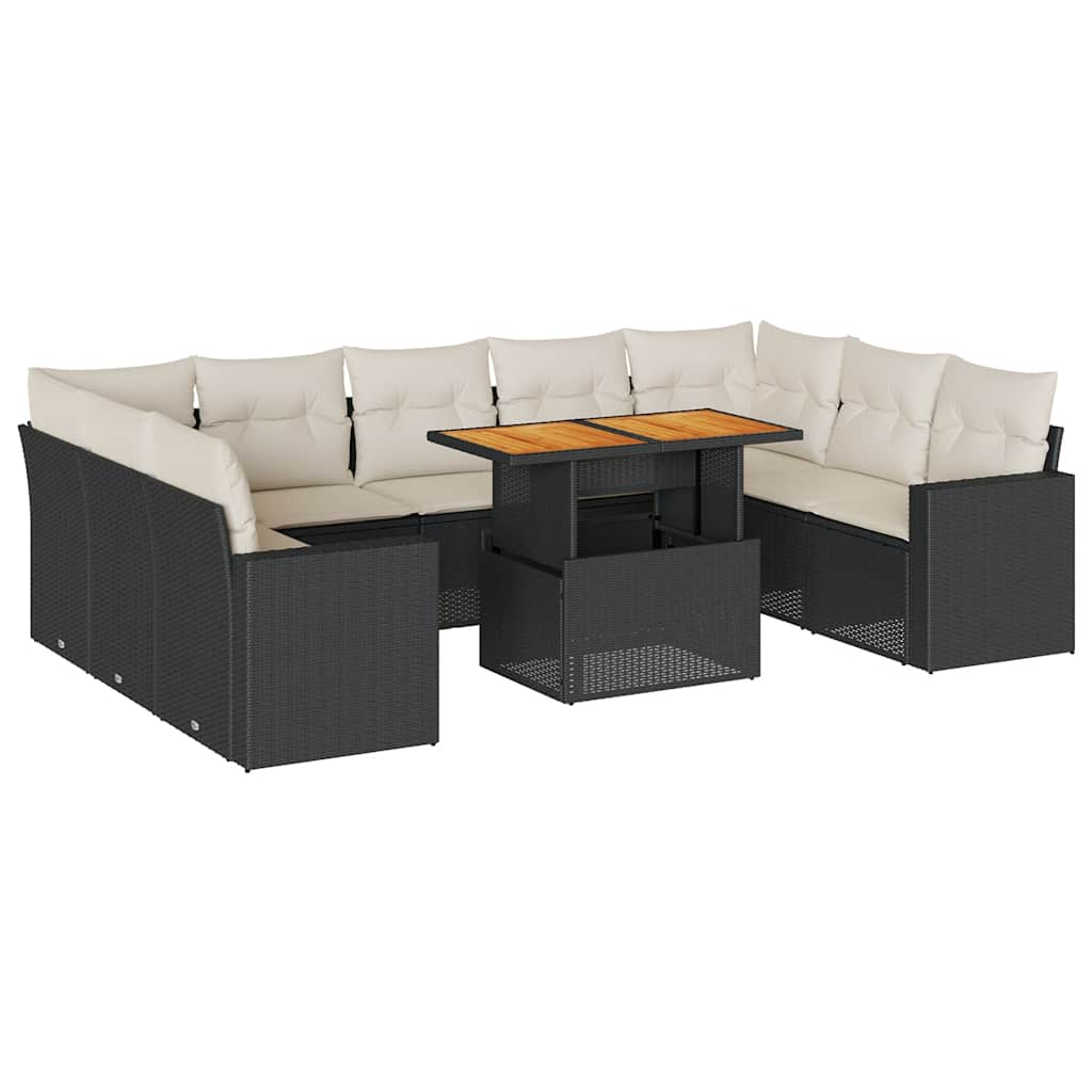 Garden Sofa Set Black, Cream White