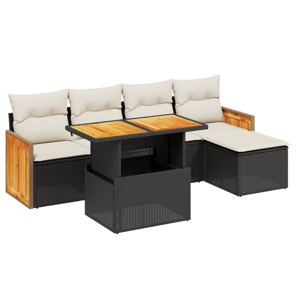 Garden Sofa Set Black, Cream White