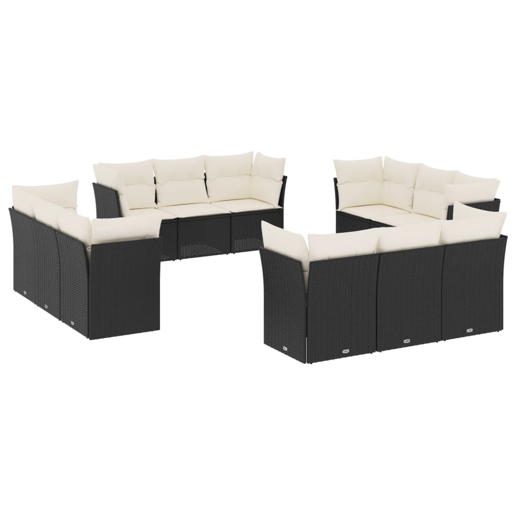 Garden Sofa Set Black, Cream White