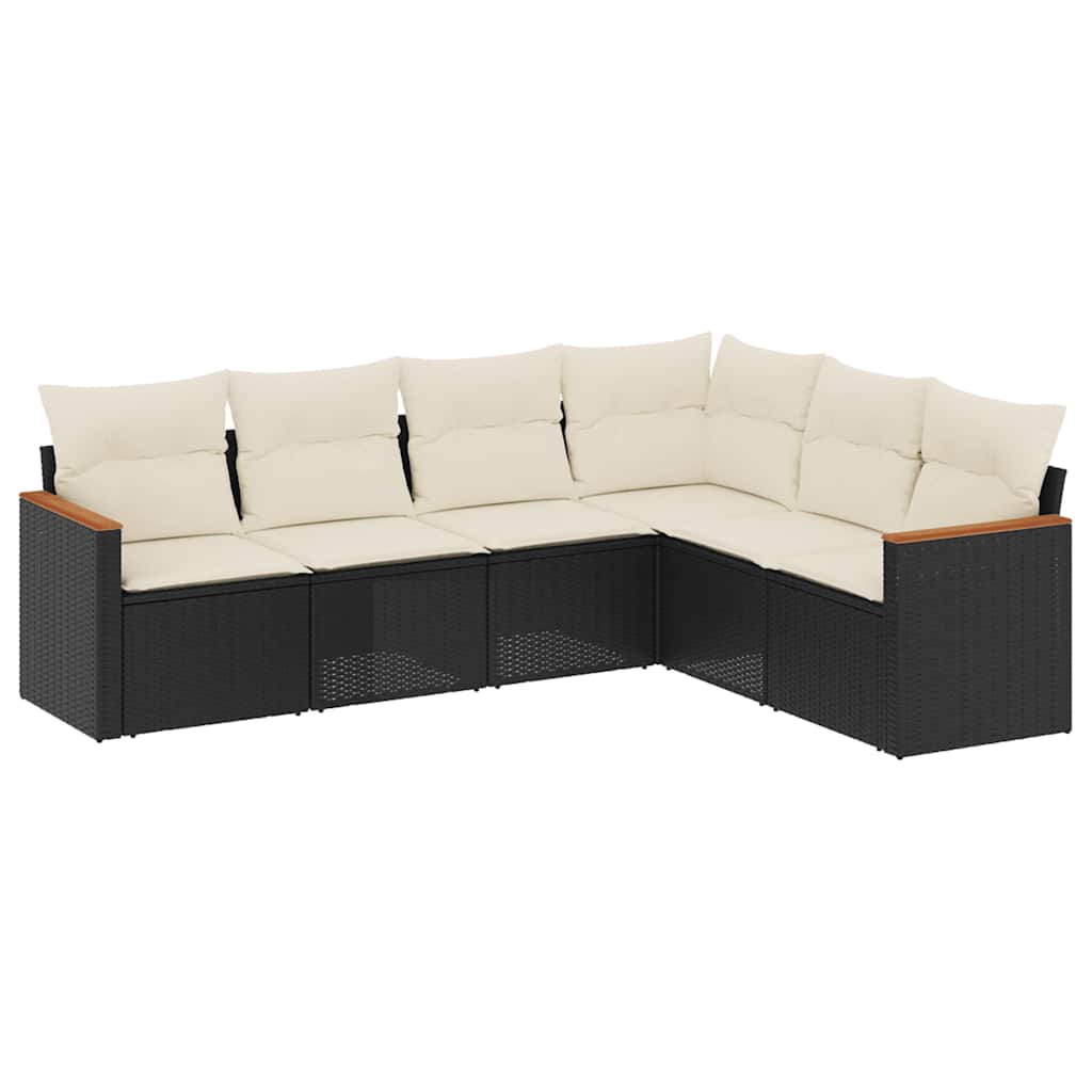 Garden Sofa Set Black, Cream White PE Rattan Large Modular
