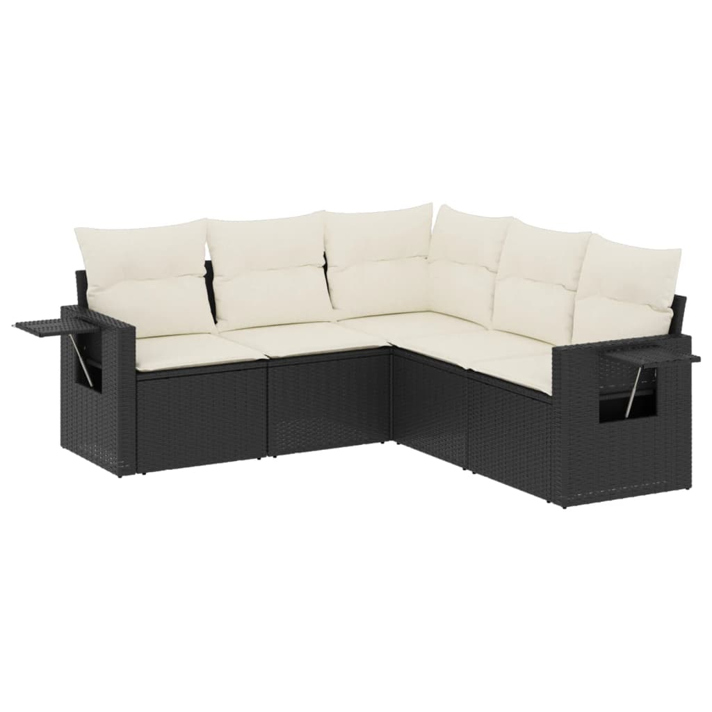 Garden Sofa Set Black, Cream White PE rattan Large Modular