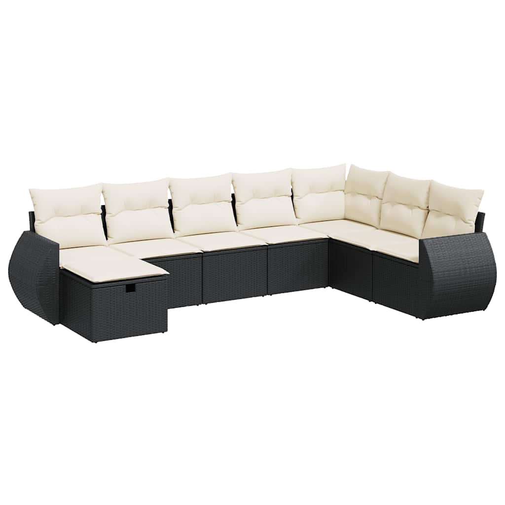 Garden Sofa Set Black for frame, Cream white for cushions