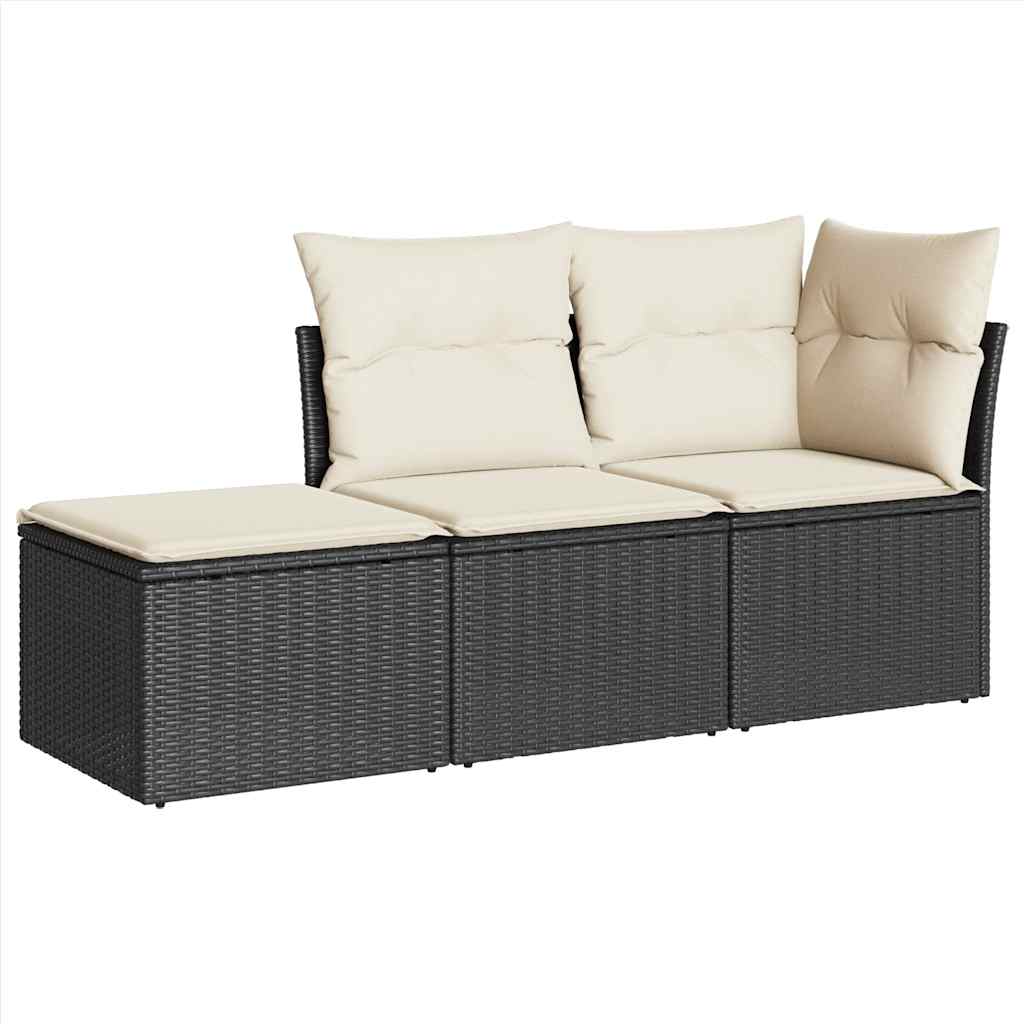 Garden Sofa Set Black for structure, Cream for cushions