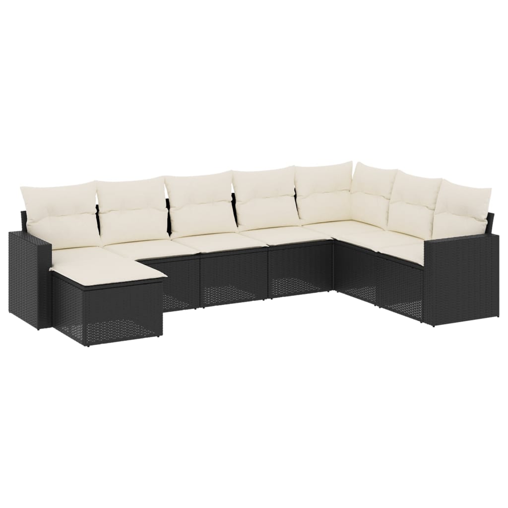 Garden Sofa Set Black frame, Cream white cushions