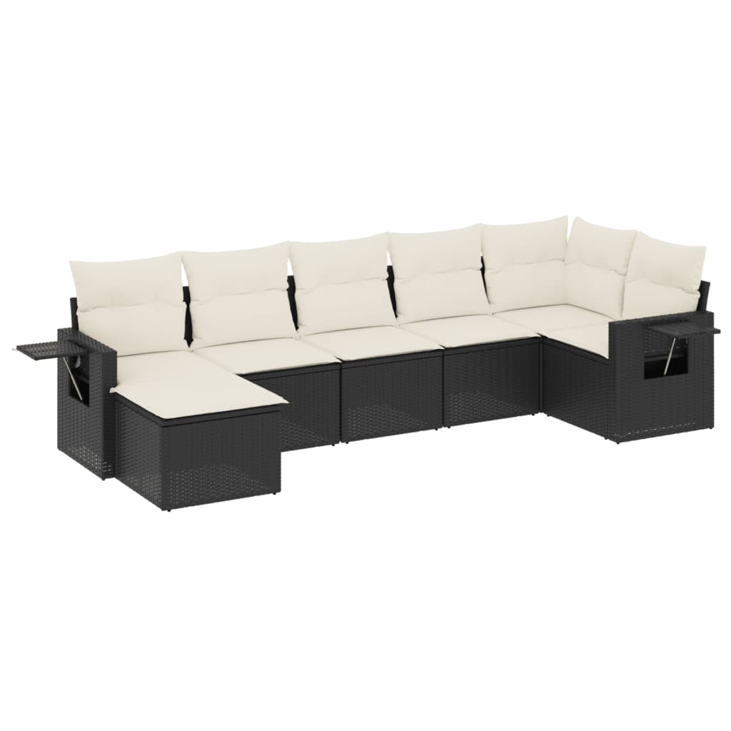 Garden Sofa Set Black frame, Cream white cushions