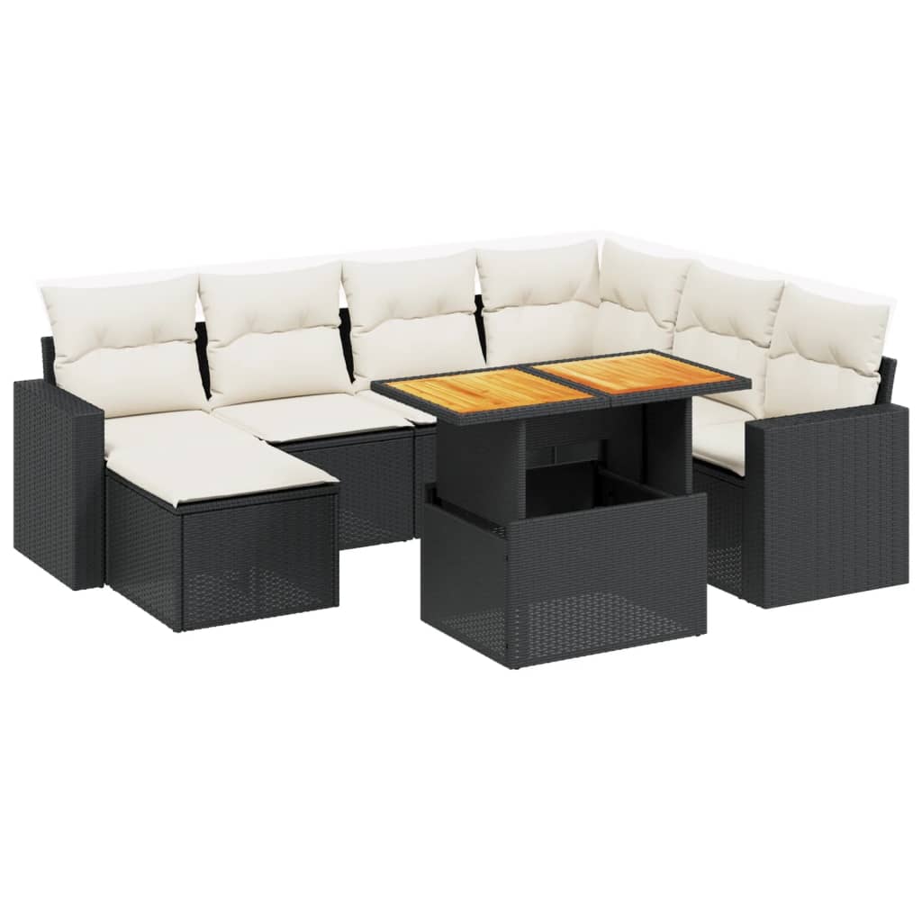 Garden Sofa Set Black PE rattan 8 Piece Modular Garden Sofa Set
