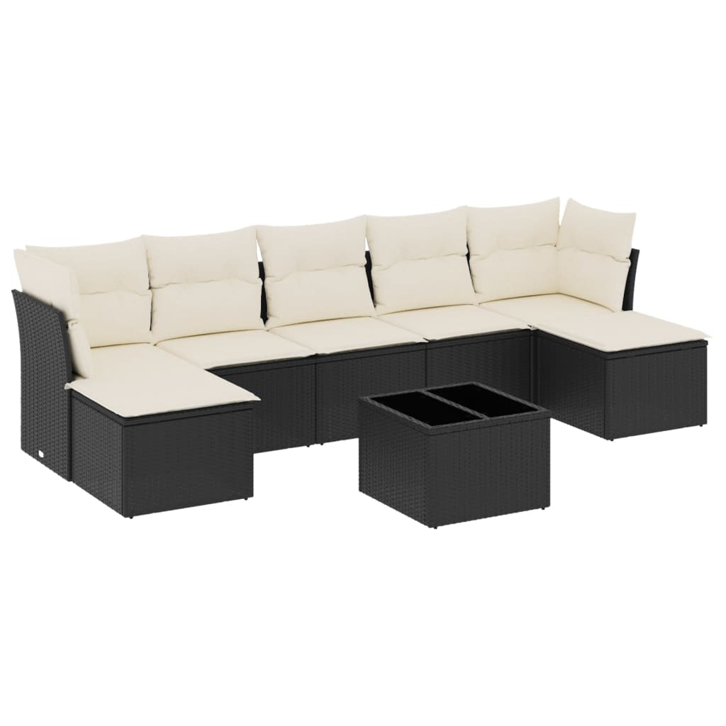 Garden Sofa Set Black PE rattan 8 Piece Modular Garden Sofa Set