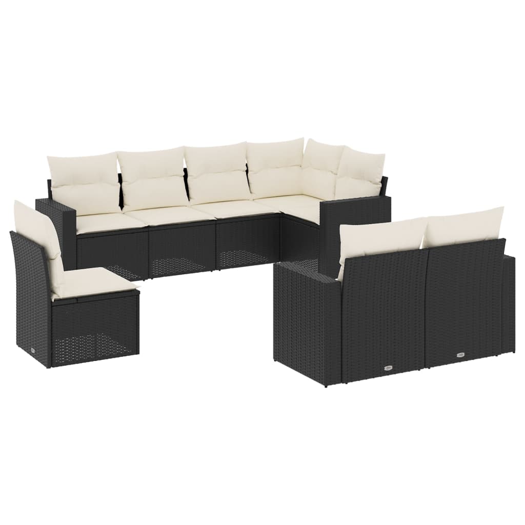 Garden Sofa Set Black PE rattan 8 Piece Modular Garden Sofa Set