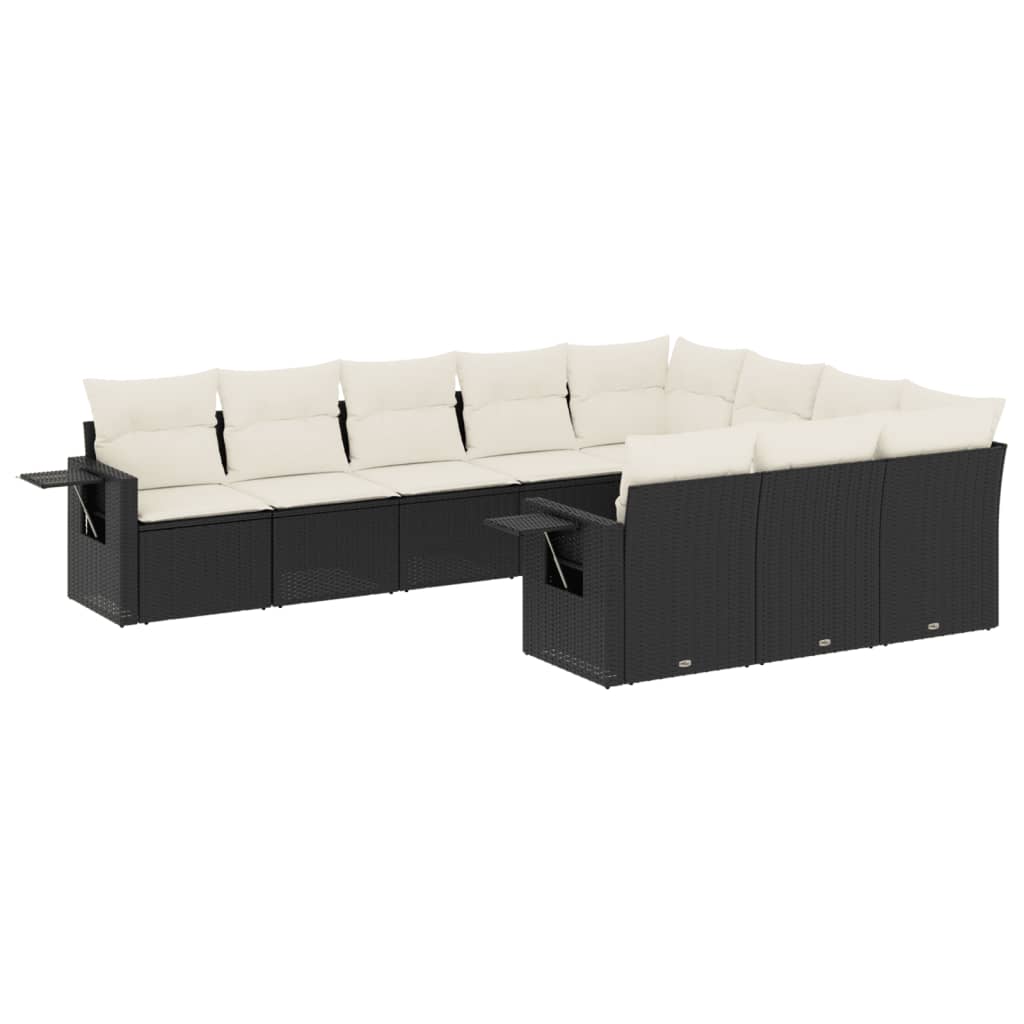 Garden Sofa Set Black PE rattan Large Foldable Garden Sofa Set