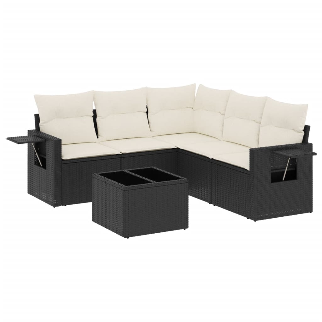 Garden Sofa Set Black PE rattan Large Foldable Garden Sofa Set