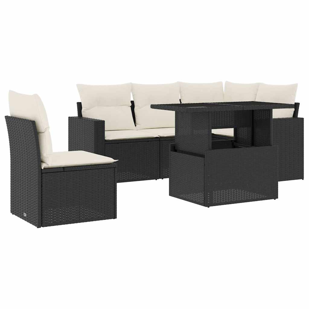 Garden Sofa Set Black PE rattan Large Garden Sofa Set