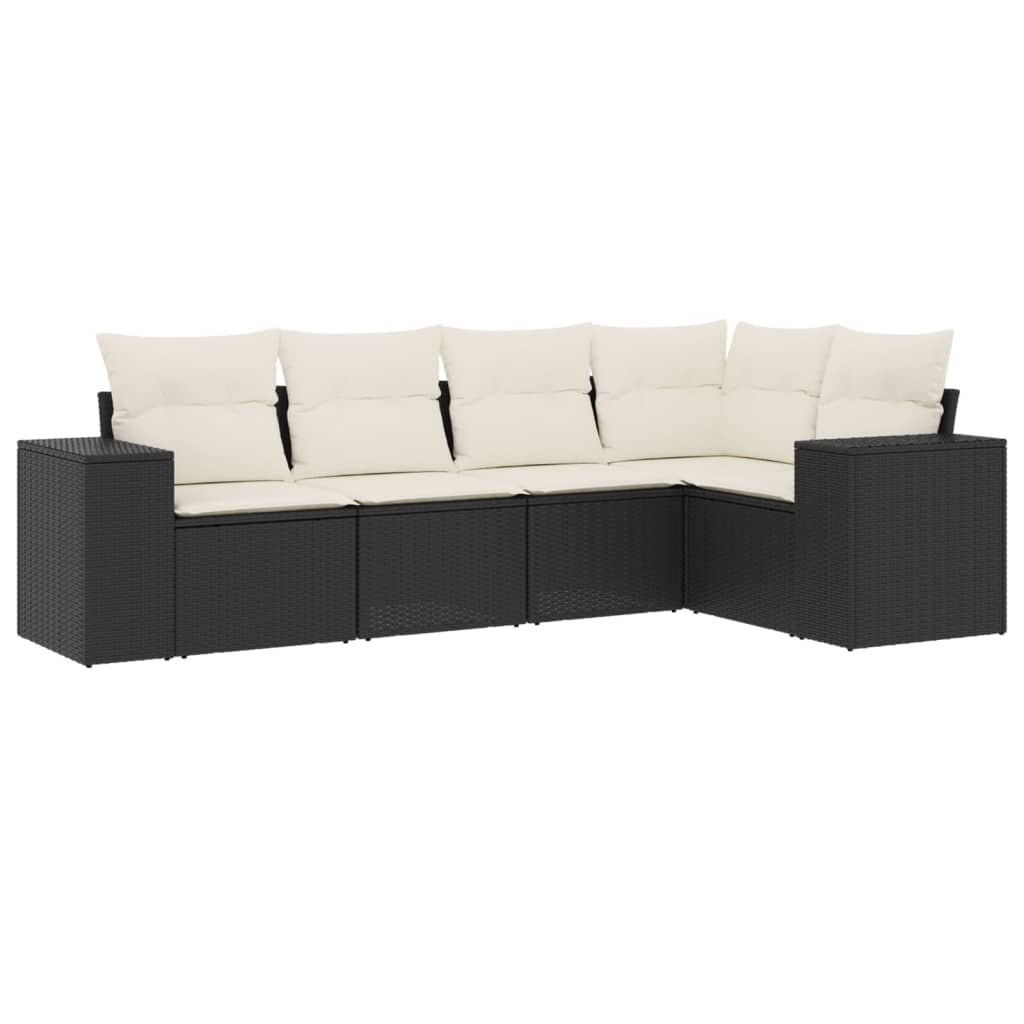 Garden Sofa Set Black PE rattan Large Modular