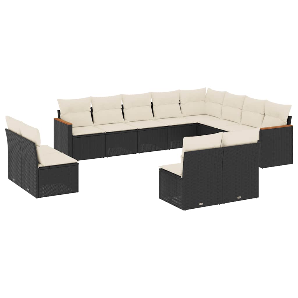 Garden Sofa Set Black PE rattan Large Modular Garden Sofa Set