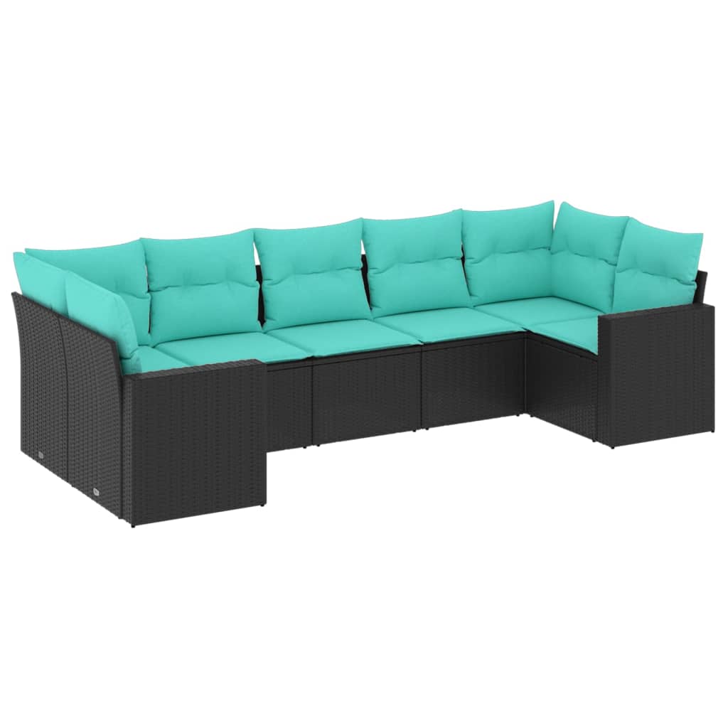 Garden Sofa Set Black PE rattan Large Modular Garden Sofa Set