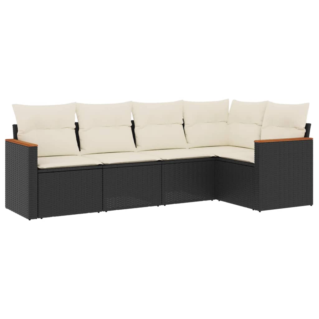 Garden Sofa Set Black PE rattan Large Modular Garden Sofa Set