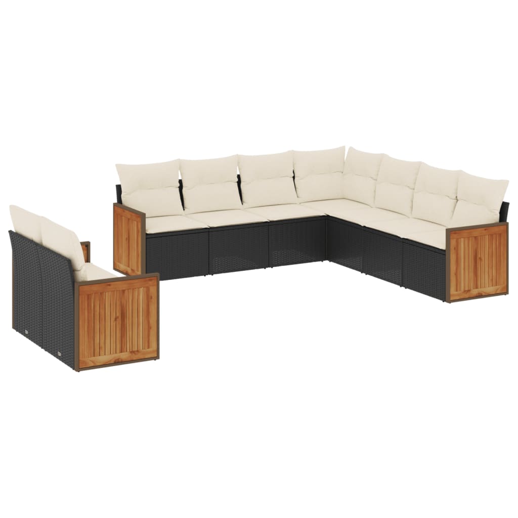 Garden Sofa Set Black PE rattan Large Modular Garden Sofa Set