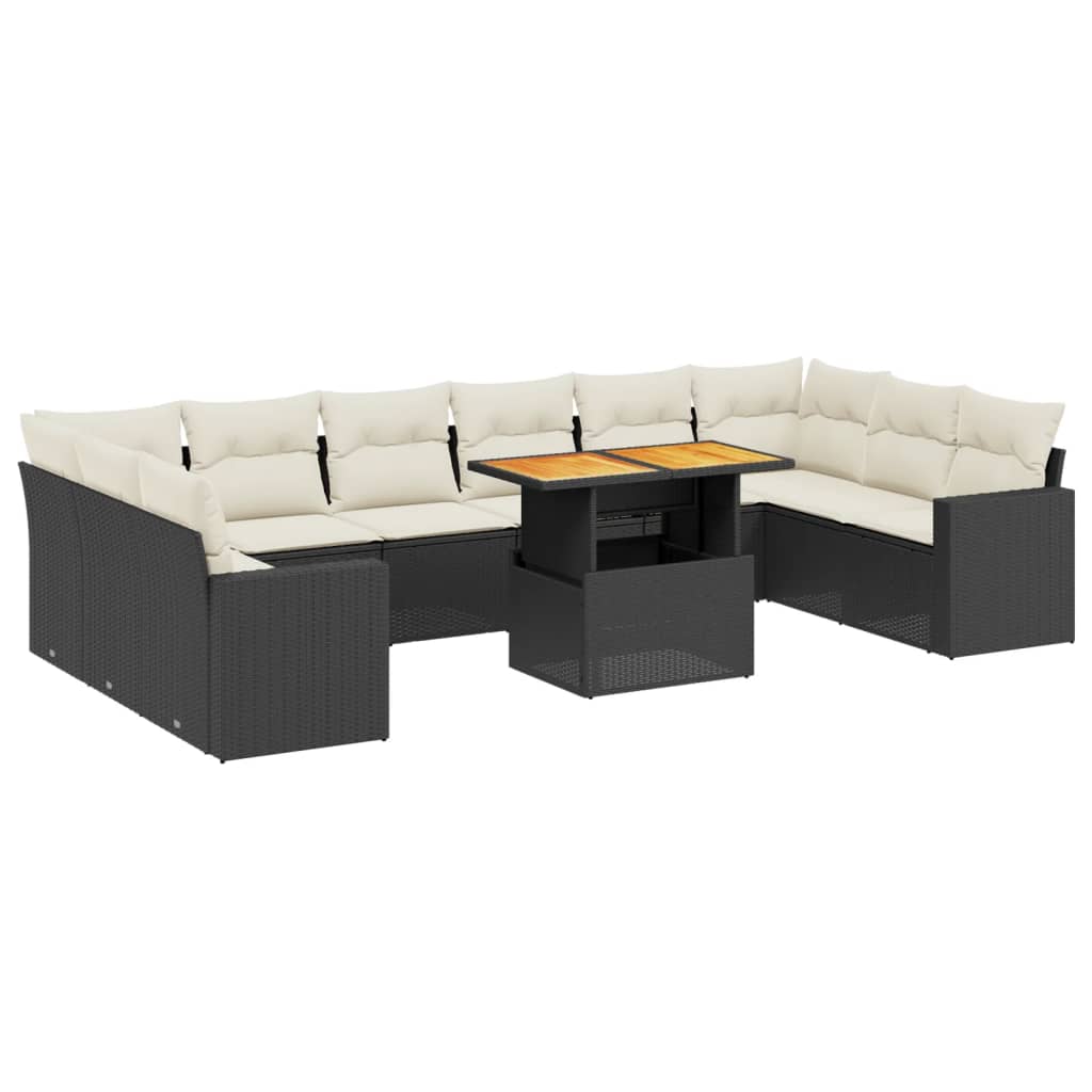 Garden Sofa Set Black PE rattan Large Modular Garden Sofa Set