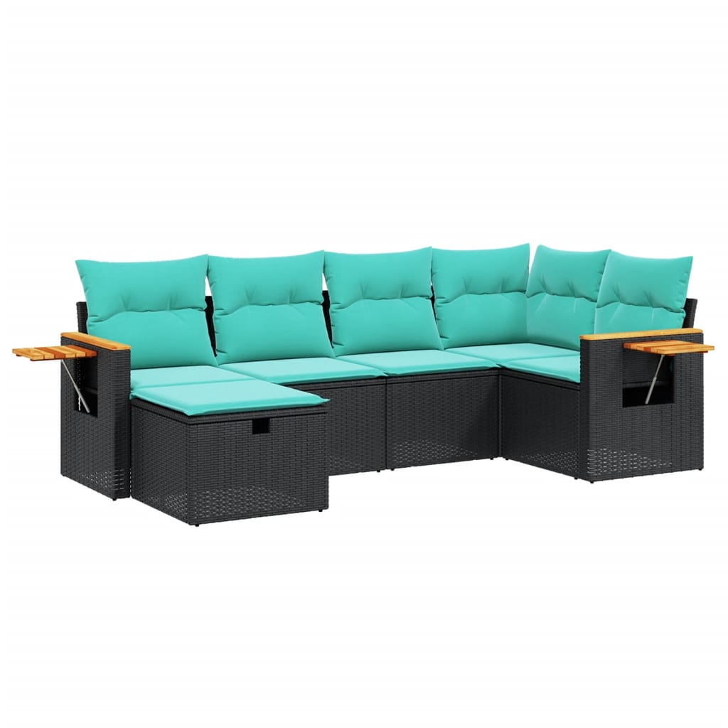 Garden Sofa Set Black PE rattan Large Modular Garden Sofa Set