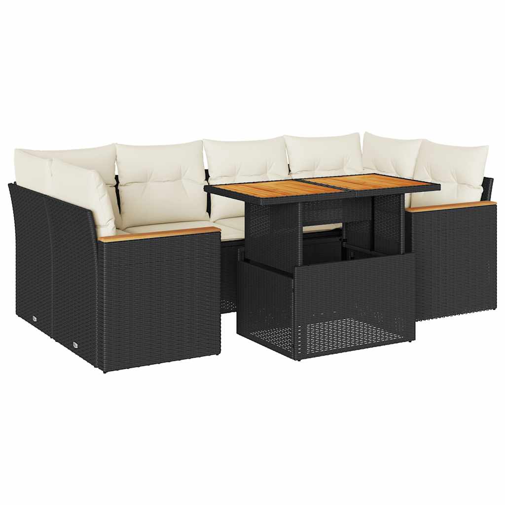 Garden Sofa Set Black PE rattan Large Modular Garden Sofa Set