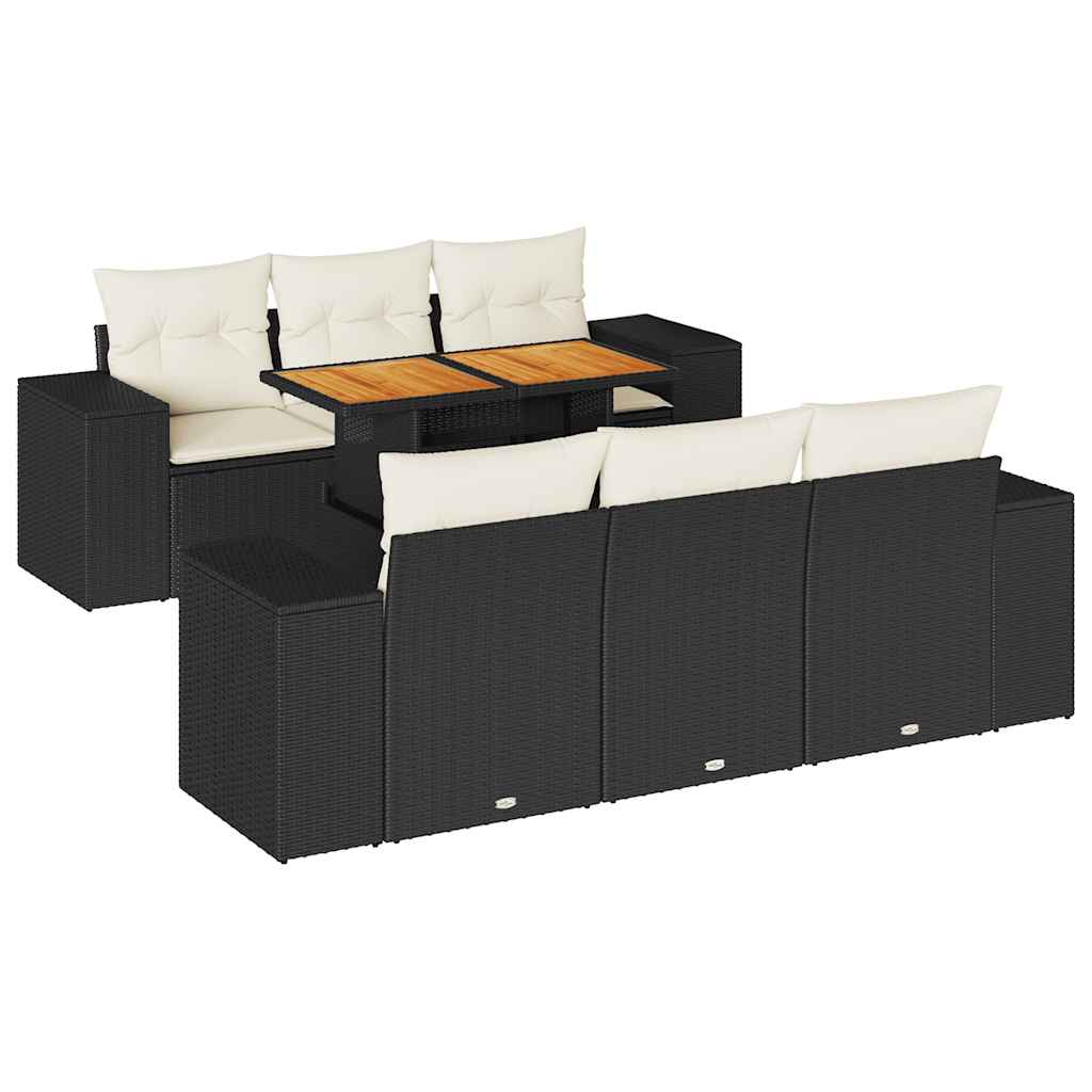 Garden Sofa Set Black PE rattan Large Modular Garden Sofa Set