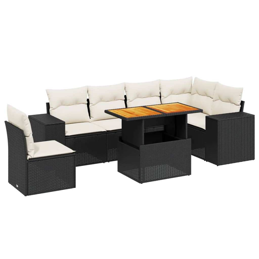 Garden Sofa Set Black PE rattan Large Modular Garden Sofa Set