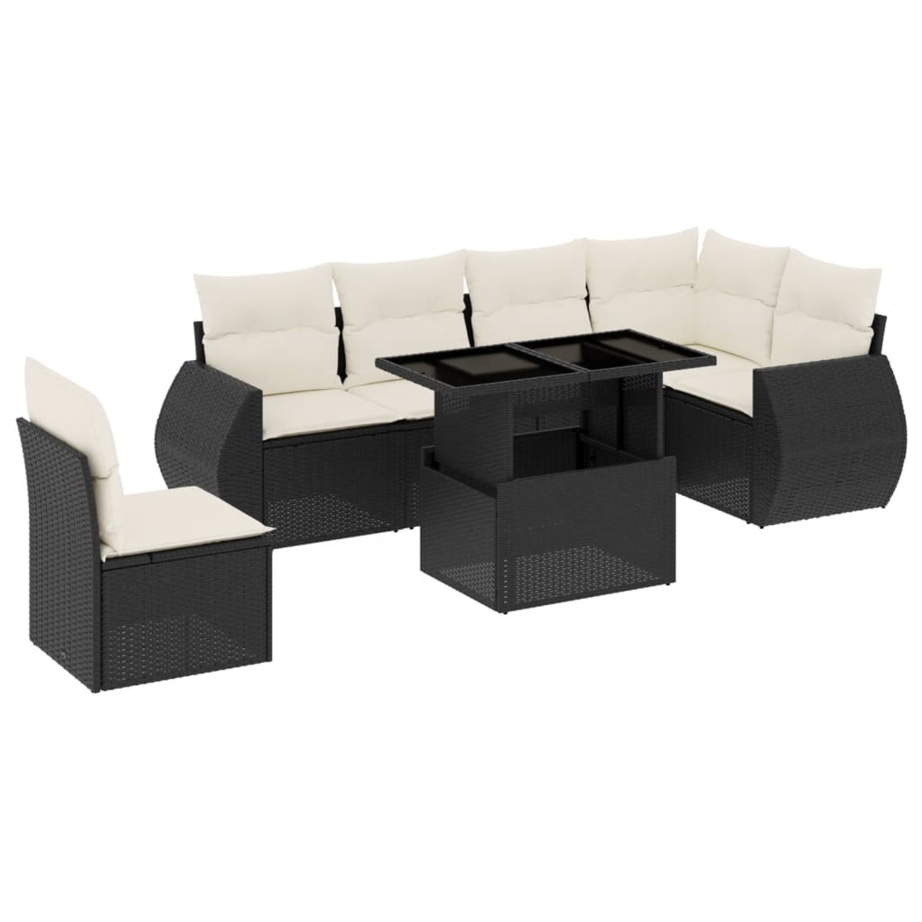 Garden Sofa Set Black PE rattan Large Modular Garden Sofa Set