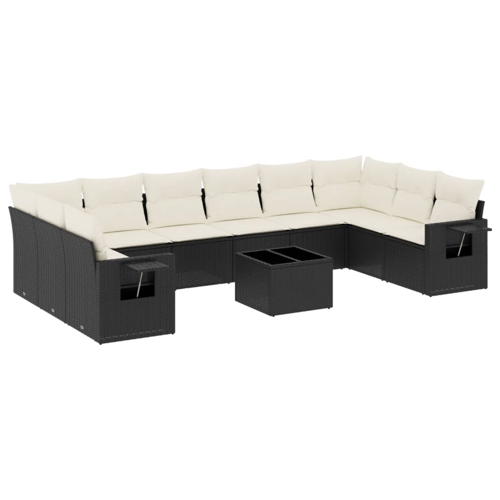 Garden Sofa Set Black PE rattan Large Modular Garden Sofa Set