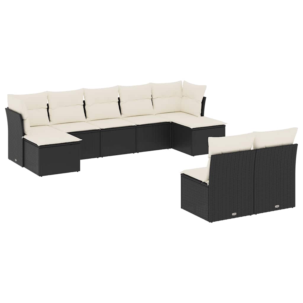 Garden Sofa Set Black PE rattan Large Modular Garden Sofa Set