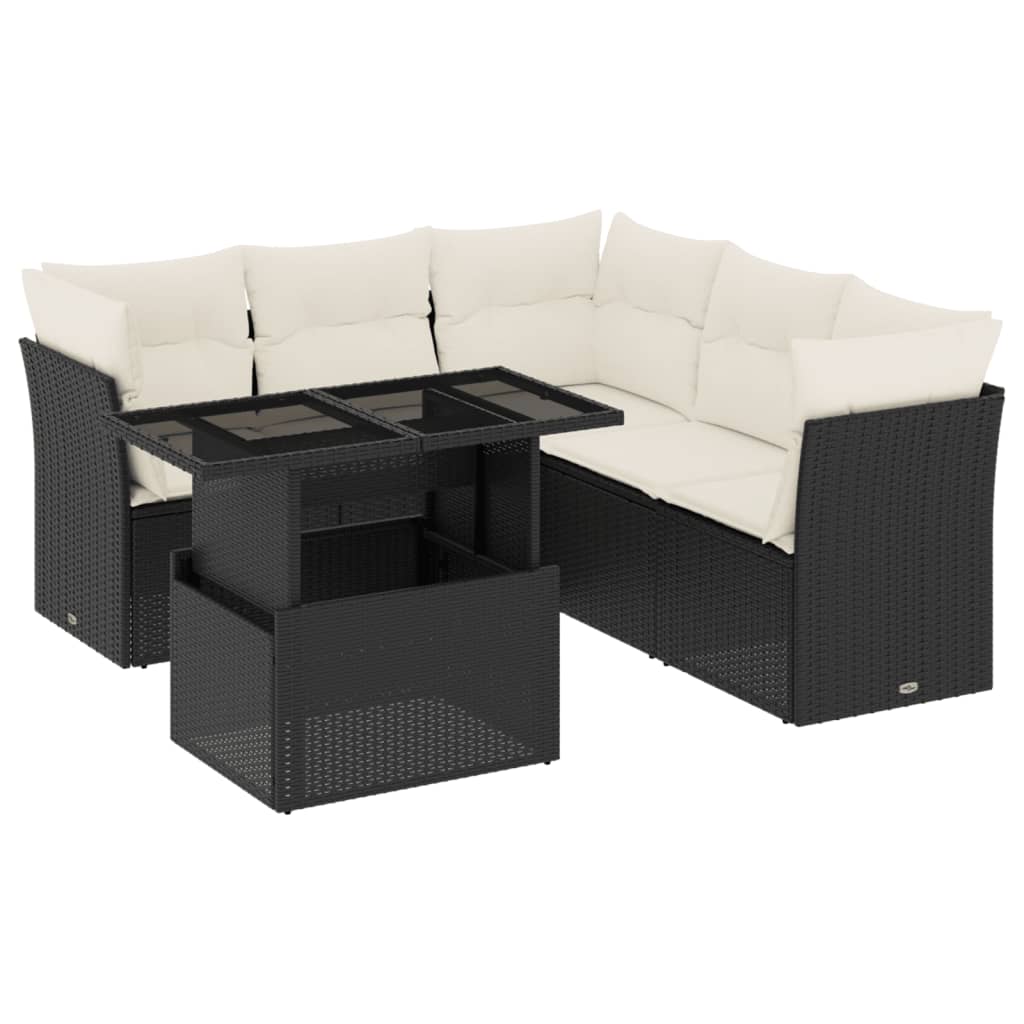 Garden Sofa Set Black PE Rattan Large Modular Garden Sofa Set