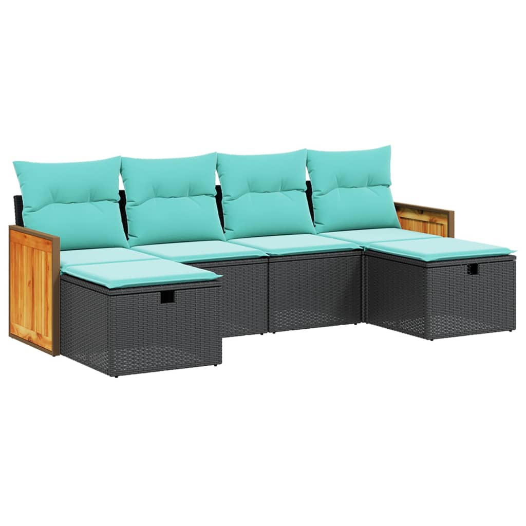 Garden Sofa Set Black PE rattan Large Modular Garden Sofa Set