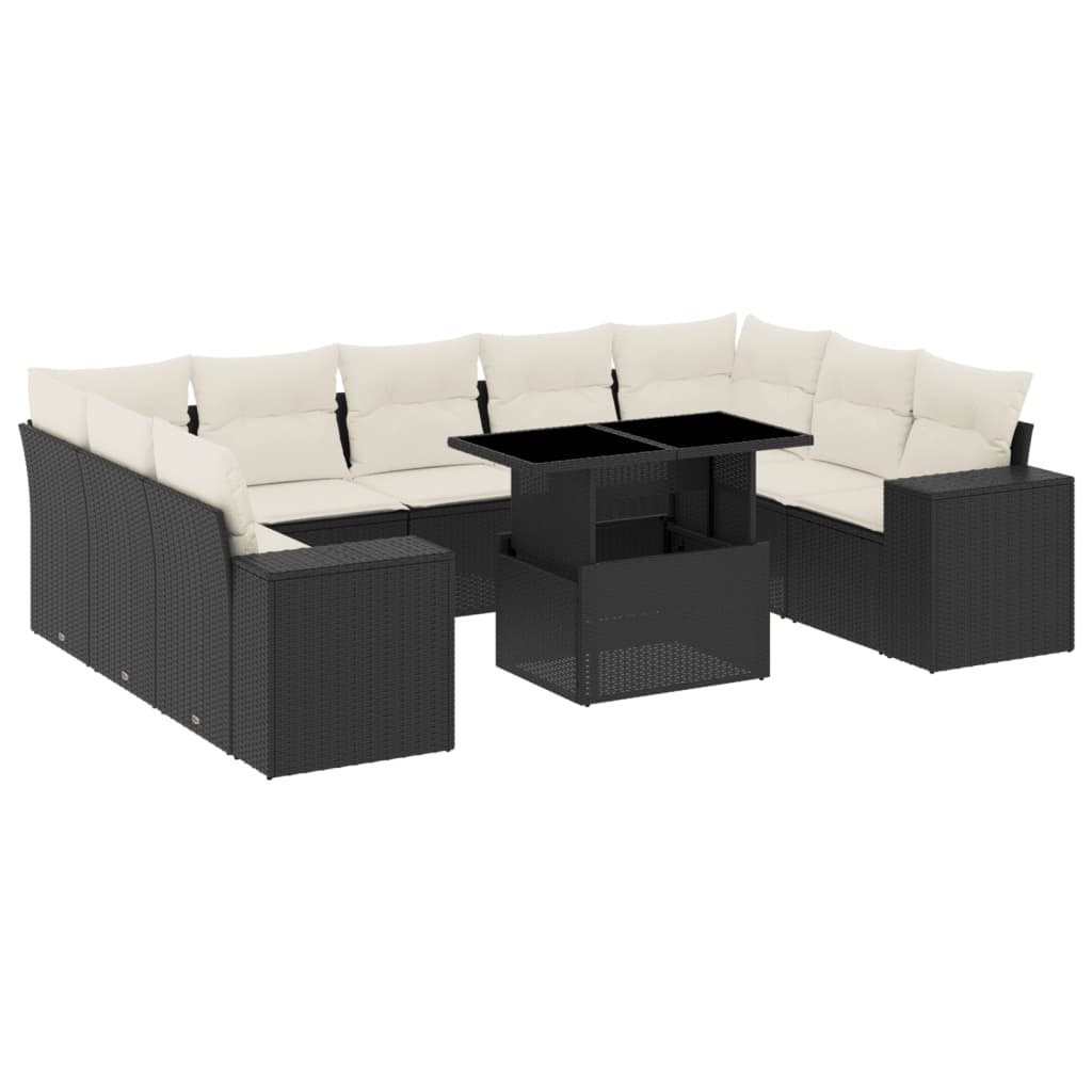 Garden Sofa Set Black PE rattan Large Modular Garden Sofa Set