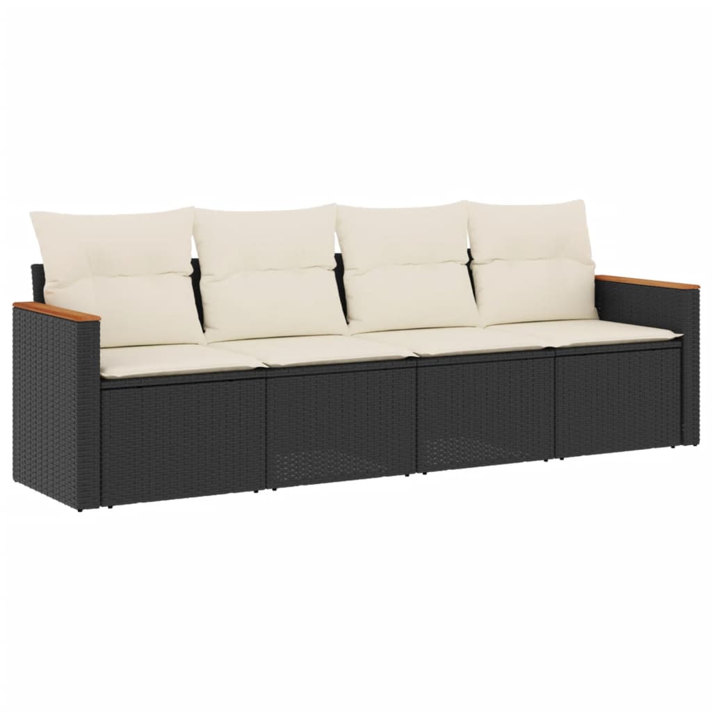Garden Sofa Set Black PE rattan Large Modular Garden Sofa Set
