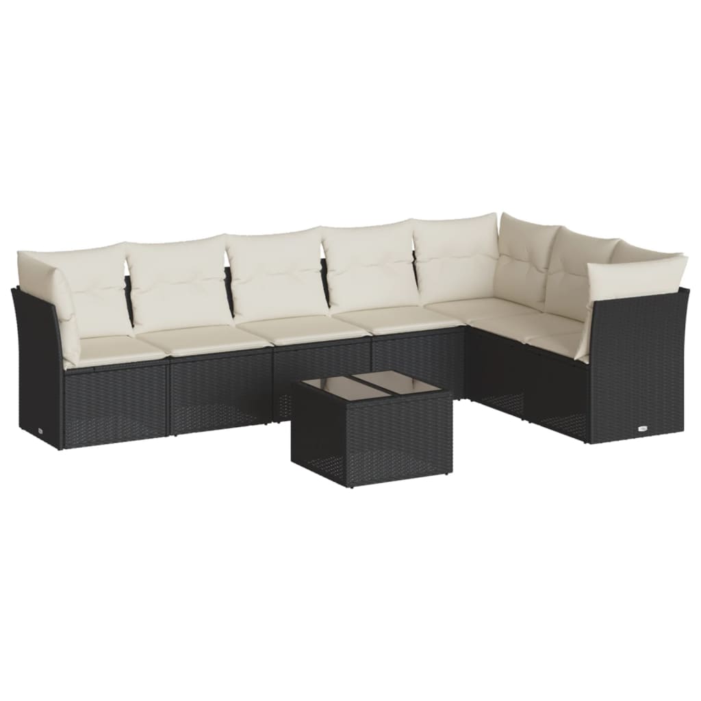 Garden Sofa Set Black PE Rattan Large Modular Garden Sofa Set