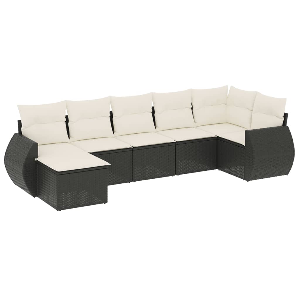 Garden Sofa Set Black PE rattan Large Modular Garden Sofa Set