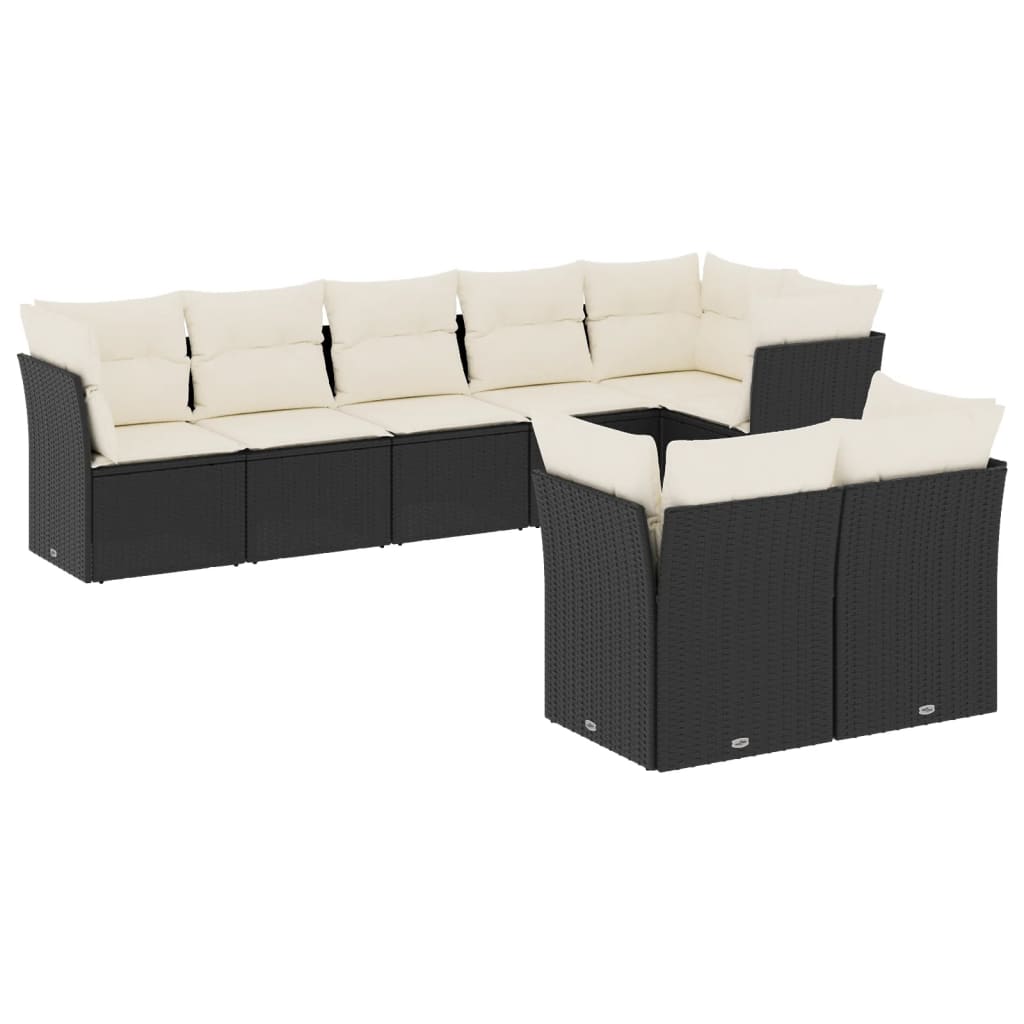 Garden Sofa Set Black PE rattan Large Modular Garden Sofa Set