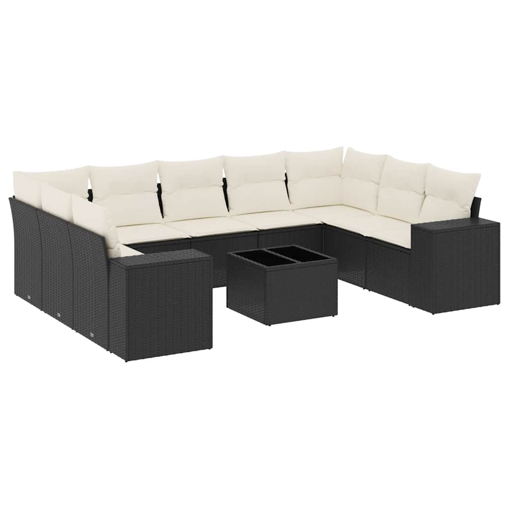 Garden Sofa Set Black PE rattan Large Modular Garden Sofa Set