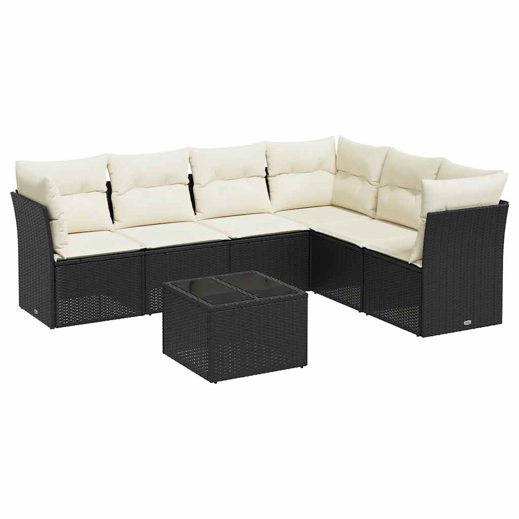 Garden Sofa Set Black PE rattan Large Modular Garden Sofa Set