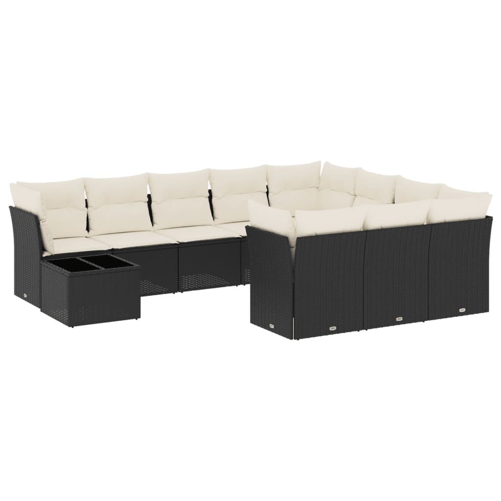Garden Sofa Set Black PE rattan Large Modular Garden Sofa Set