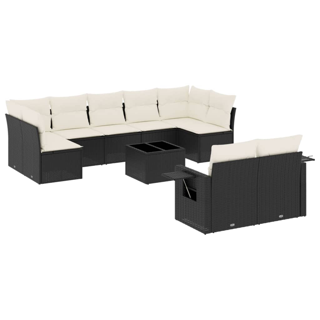 Garden Sofa Set Black PE rattan Large Modular Garden Sofa Set
