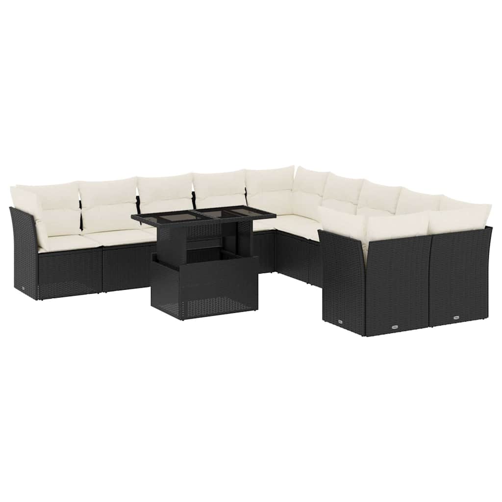 Garden Sofa Set Black PE rattan Large Modular Garden Sofa Set