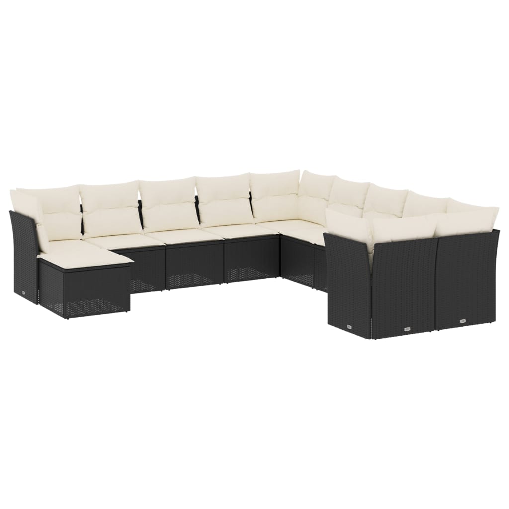 Garden Sofa Set Black PE rattan Large Modular Garden Sofa Set