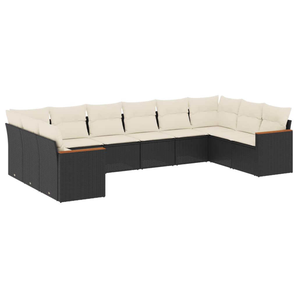 Garden Sofa Set Black PE rattan Large Modular Garden Sofa Set