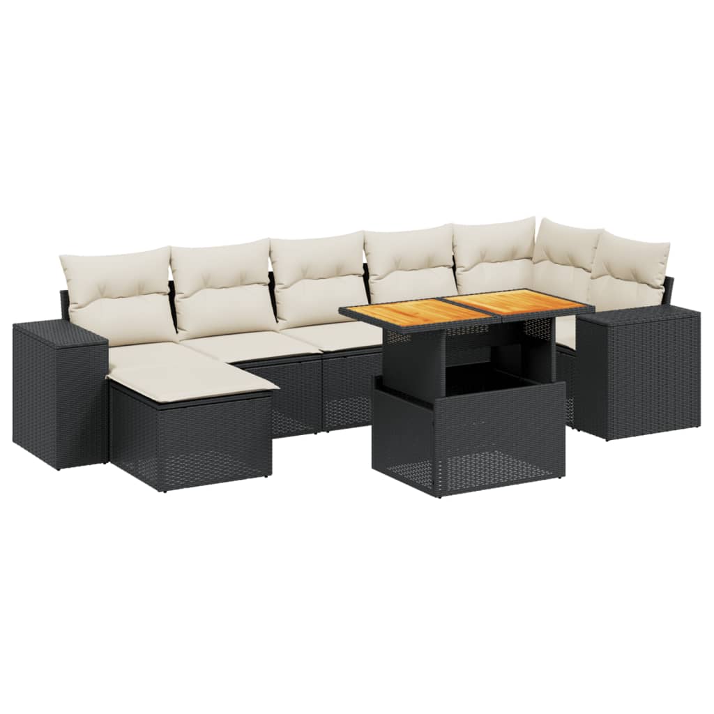 Garden Sofa Set Black PE rattan Large Modular Garden Sofa Set