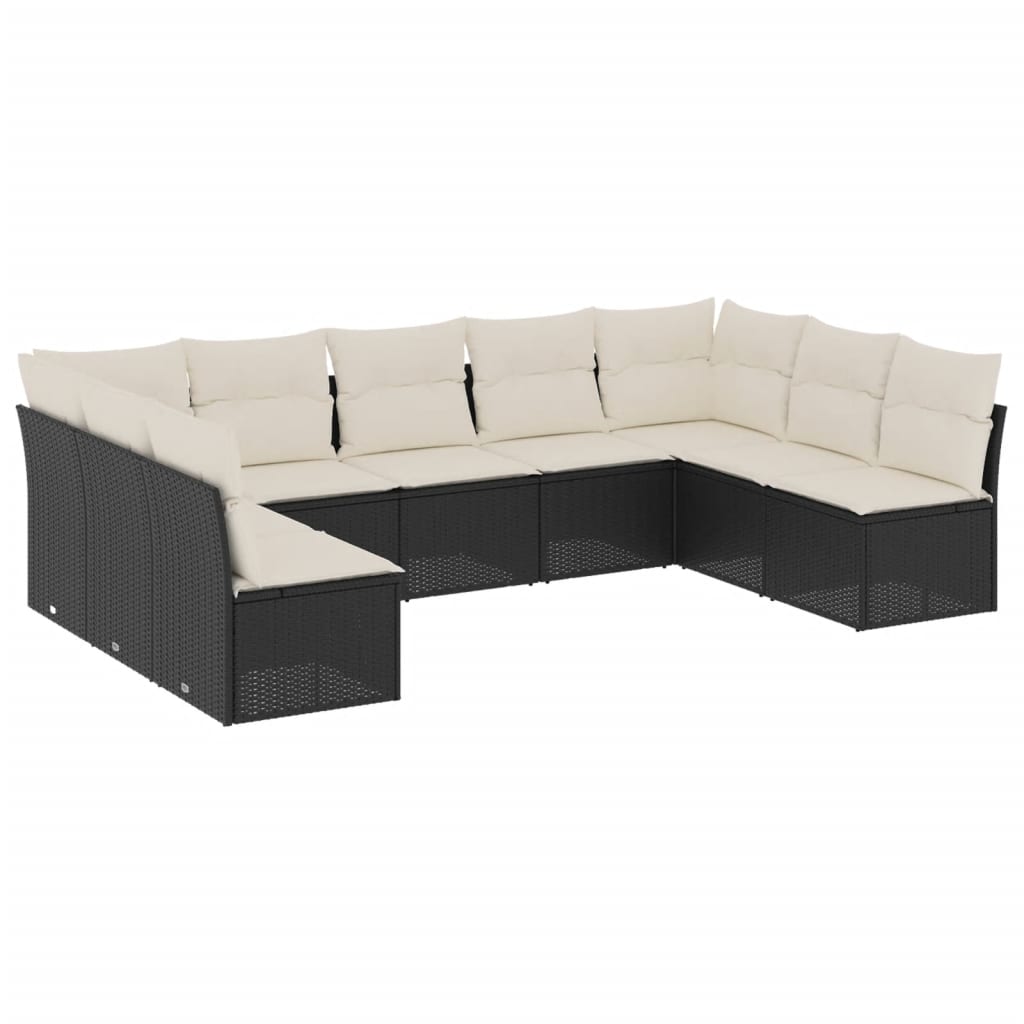 Garden Sofa Set Black PE rattan Large Modular Garden Sofa Set