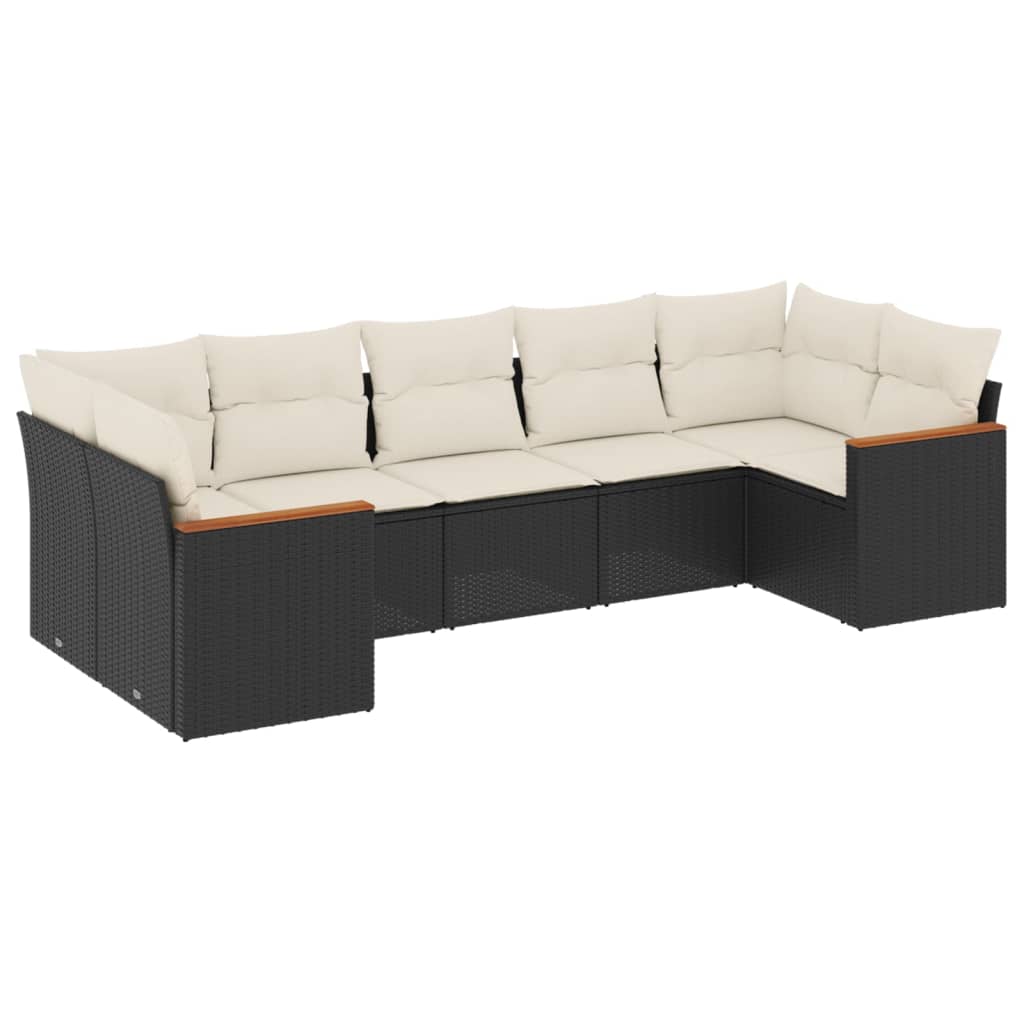 Garden Sofa Set Black PE Rattan Large Modular Garden Sofa Set
