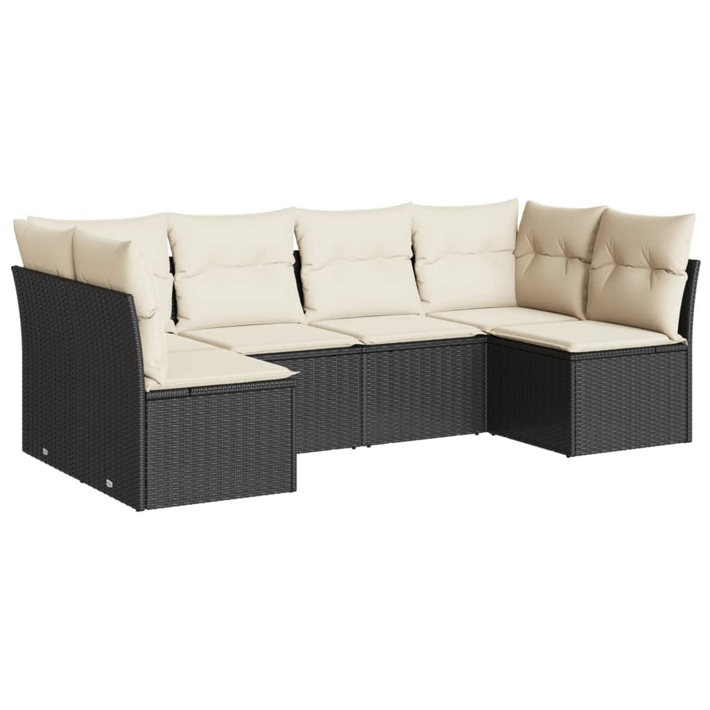 Garden Sofa Set Black PE rattan Large Modular