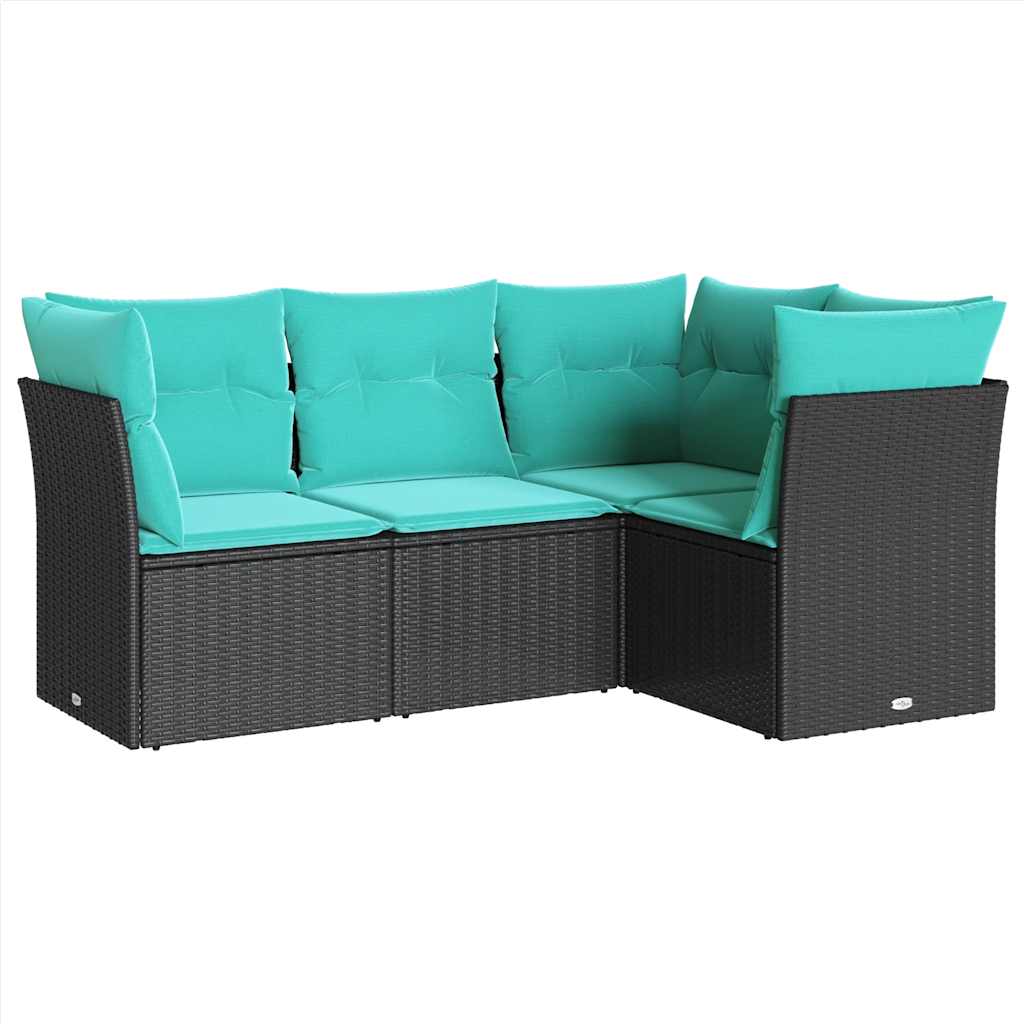 Garden Sofa Set Black PE rattan Medium Modular Garden Sofa Set