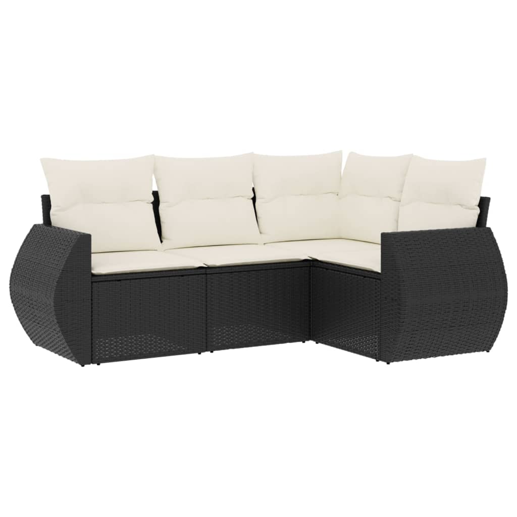 Garden Sofa Set Black PE rattan Medium Modular Garden Sofa Set